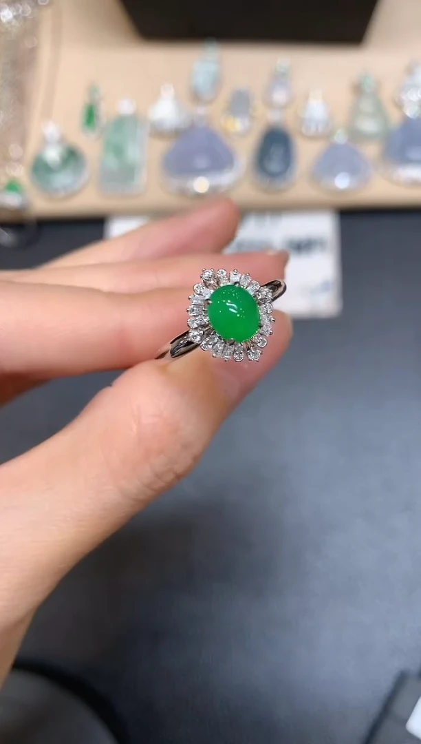 【闪购商品】翡翠戒指18K金镶嵌【无服务费