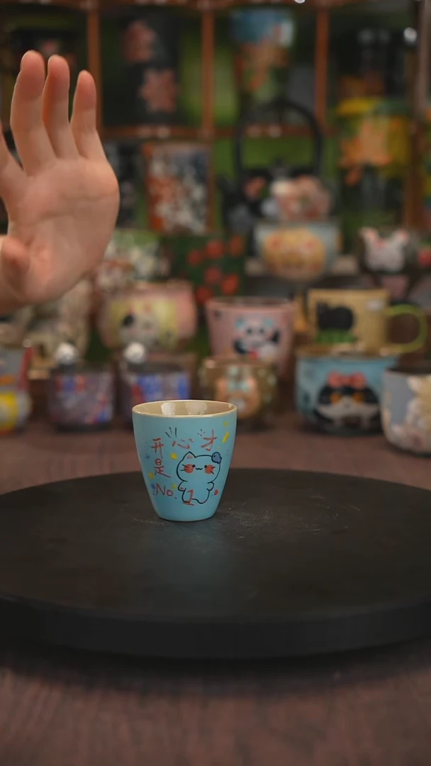 杯子手绘釉下彩