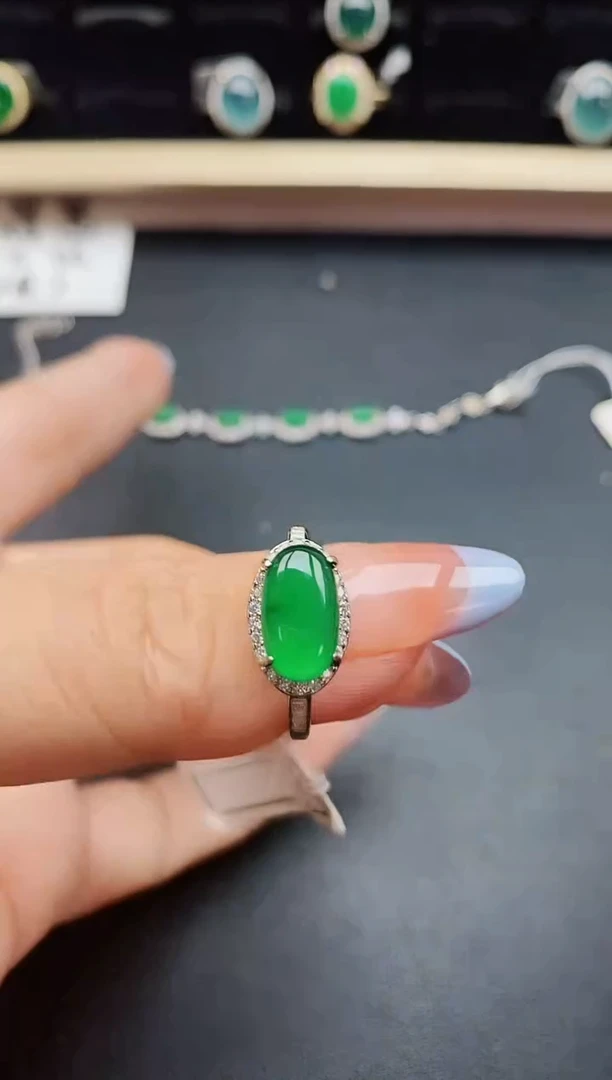 翡翠戒指银S925镶嵌321321