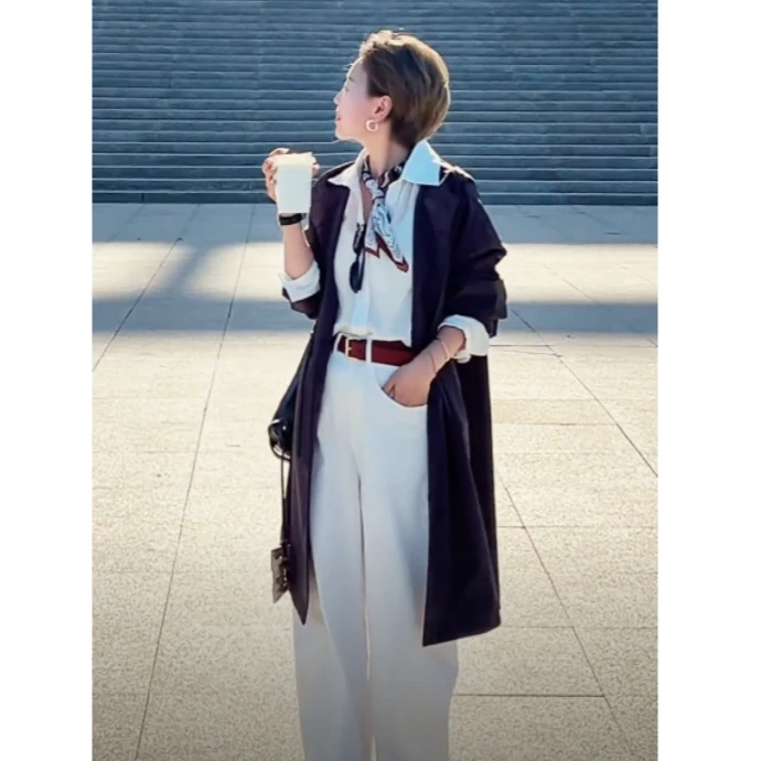 【现货直发】【旷野】百-百羊毛风衣弹力三防质感外套25304002