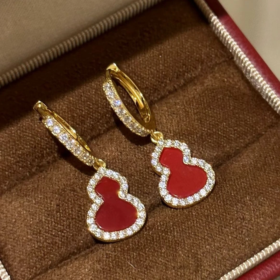 925银耳饰 六福葫芦耳钉百搭轻奢复古气质送老婆女友闺蜜耳钉