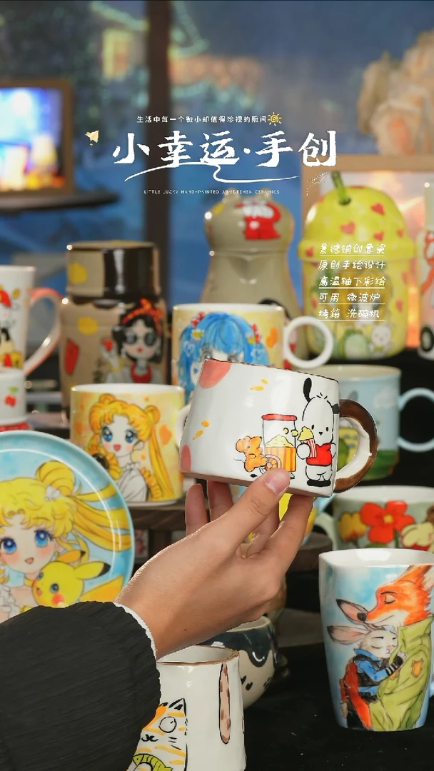 【闪购商品】小幸运纯手工手绘陶瓷