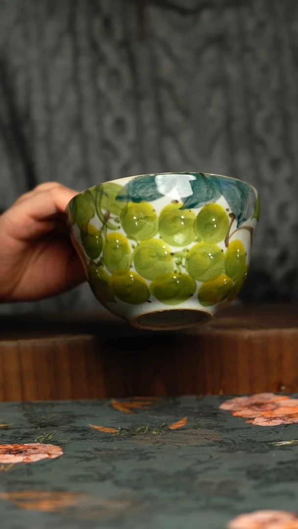 杯釉下彩手工手绘同款陶器