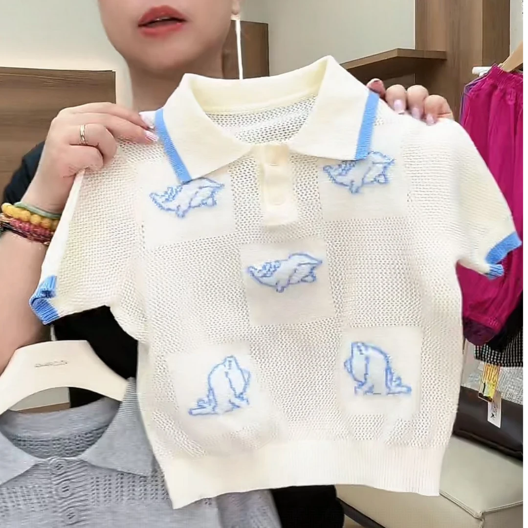 vilimama【海豚】2025夏款中小童针织翻领POLO衫 休闲 百搭S65260