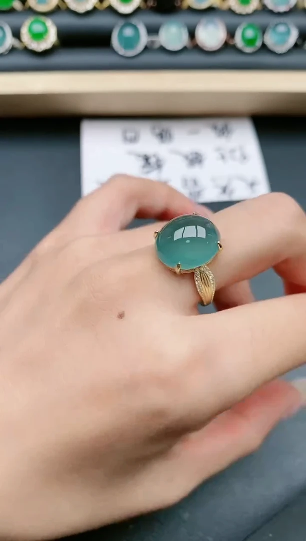 翡翠戒指银S925镶嵌111111
