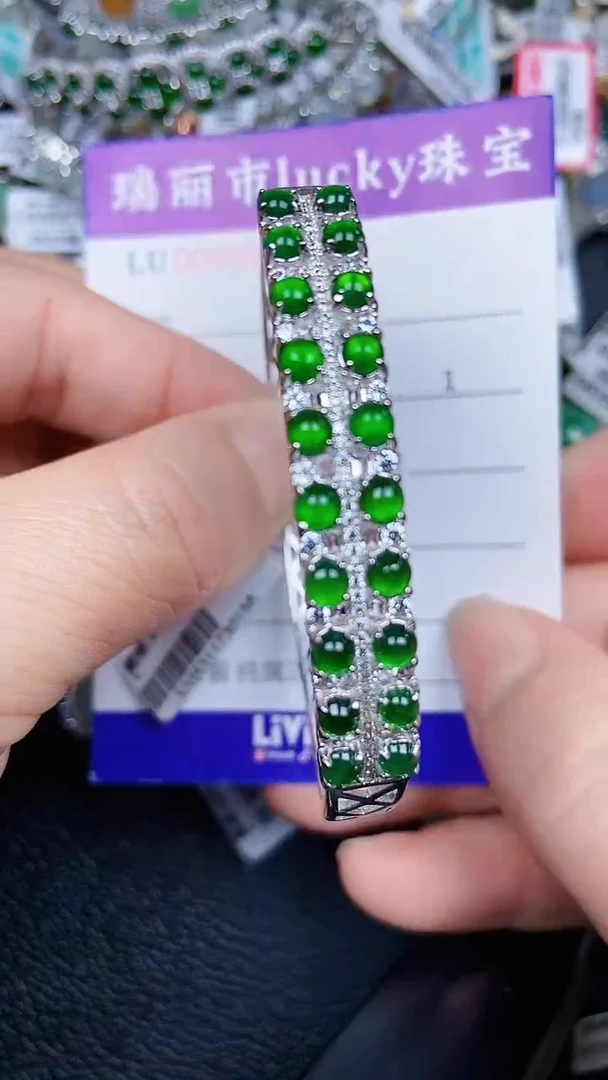 颈饰银S925镶嵌翡翠0879