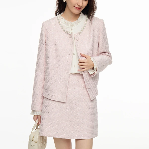 短外套小香风气质小个子针织短款时尚毛呢秋冬春秋百搭女士#0II