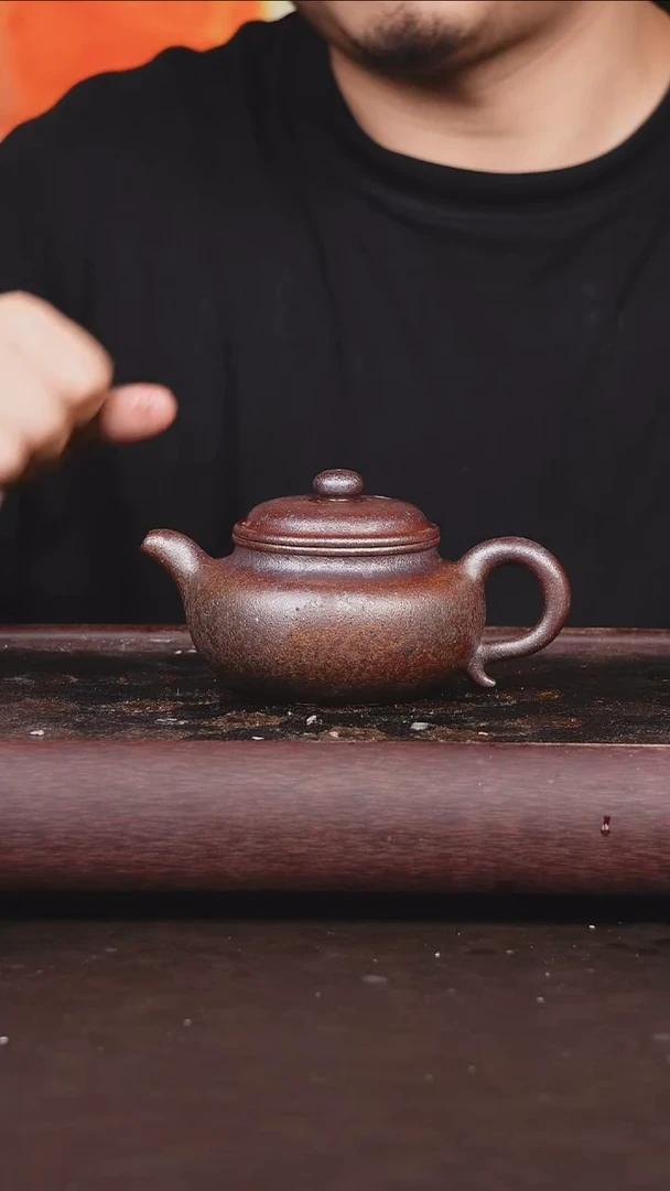 茶壶紫砂柴烧 莲子壶