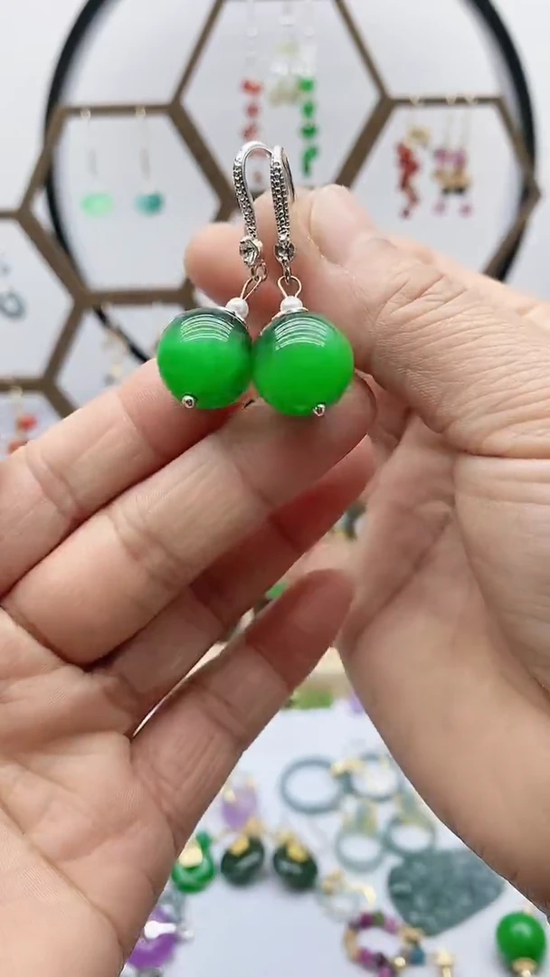 未镶嵌变石猫眼耳饰202