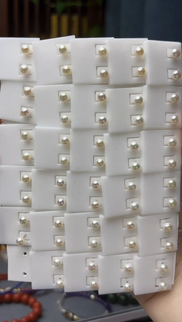 银S925镶嵌耳饰淡水珍珠s925银珍珠耳钉ZD多样性发其一