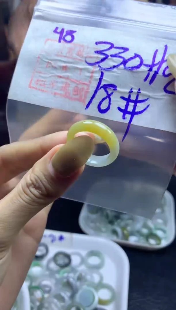 定制翡翠未镶嵌48戒圈18*340元毛货需精抛光