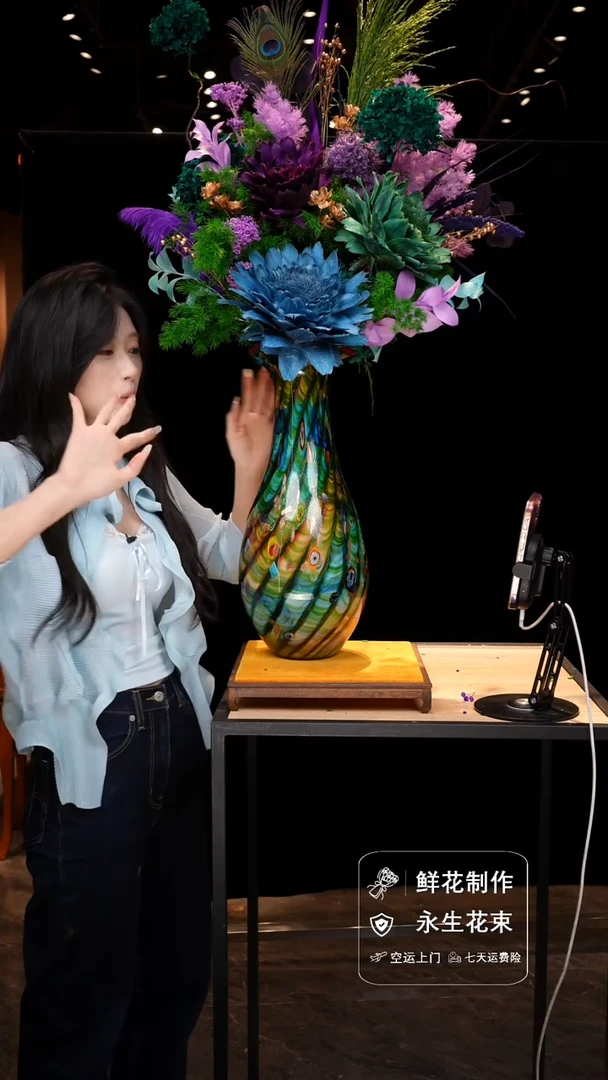 手工艺品琉璃手工花器花束空运包邮送货上门-以图片为准