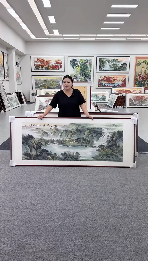 国画手绘  219*88  源远流长