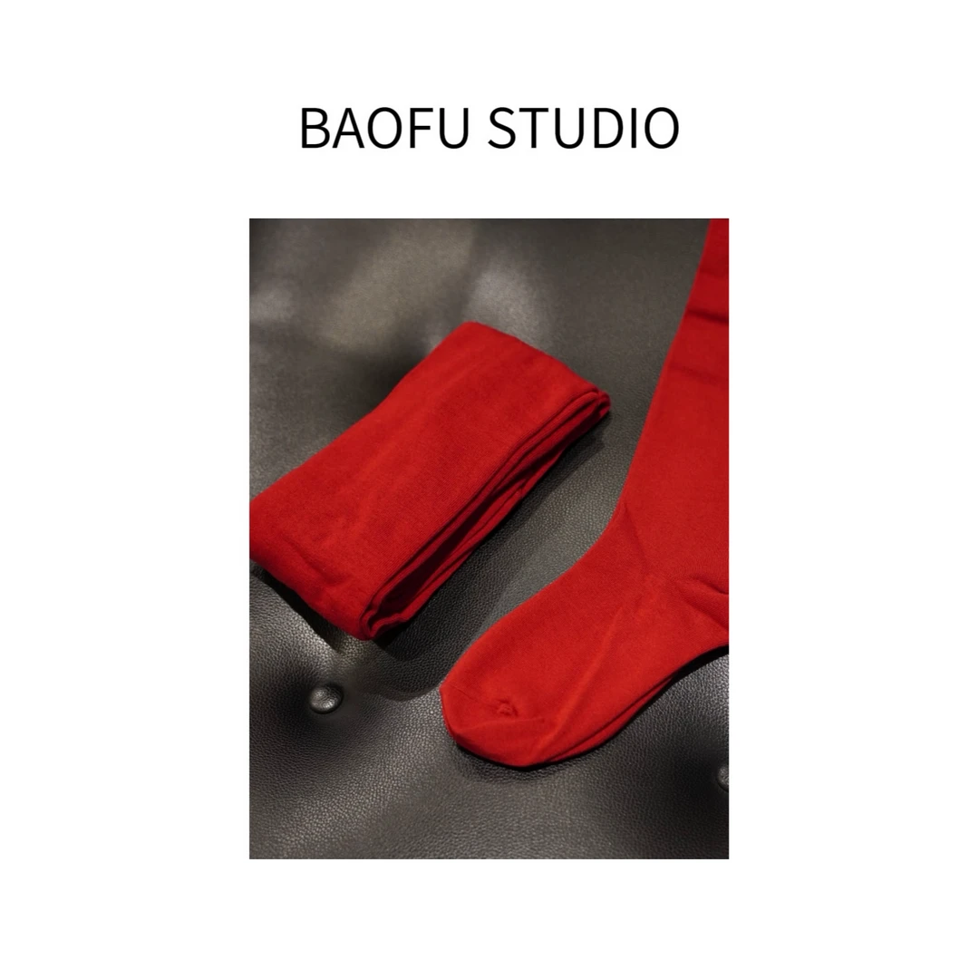 BAOFU studio | 行运新年红色哑光时髦高弹显瘦连裤袜法式打底袜