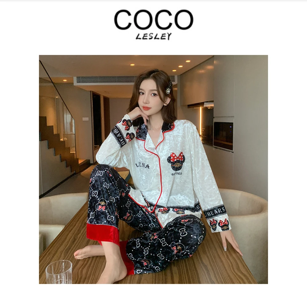 【COCO LESLEY】轻奢米奇金钻绒睡衣套装2025秋冬长袖家居服22323