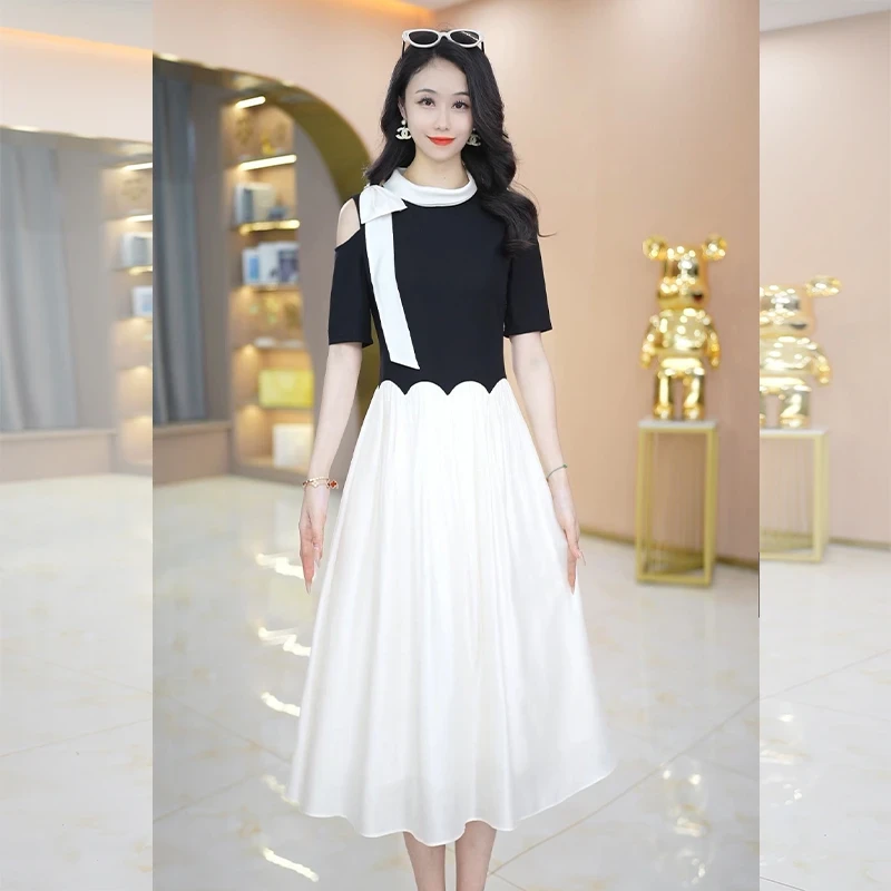 拉夏贝尔轻奢小众高级感女装法式连衣裙子2025夏季十三行洋气减龄