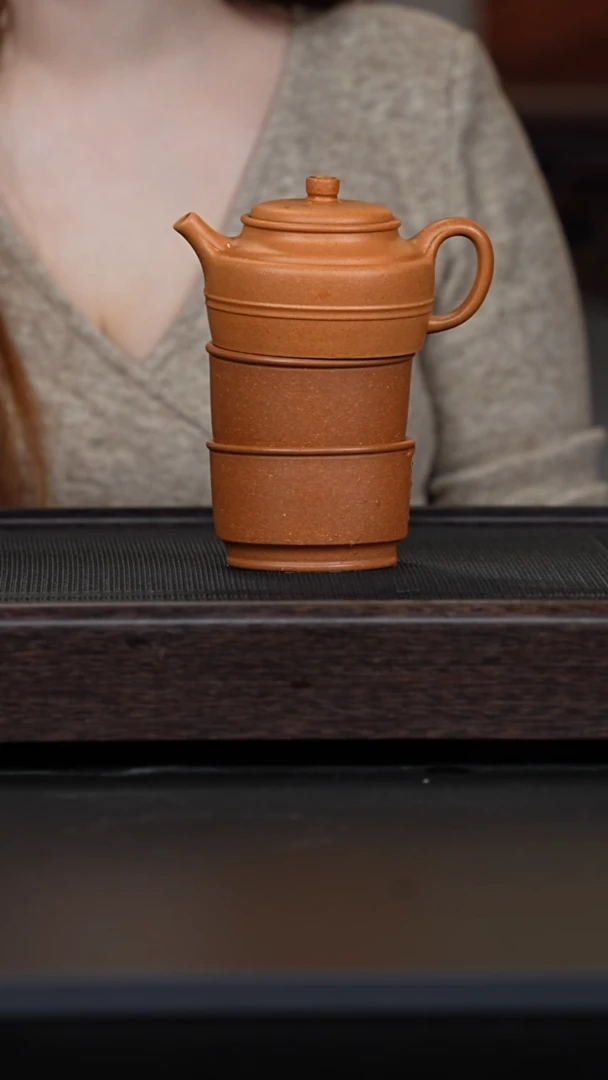 【闪购商品】紫砂茶壶老宕口黄金段明德壶+黄金段马蹄杯