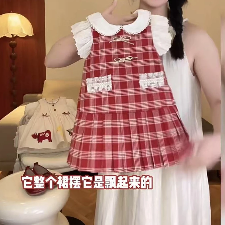 女童学院风连衣裙2025夏季新款小童背心裙夏装女宝宝洋气裙子时髦