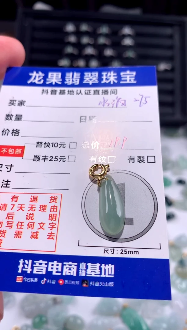 【闪购商品】翡翠颈饰未镶嵌水滴275