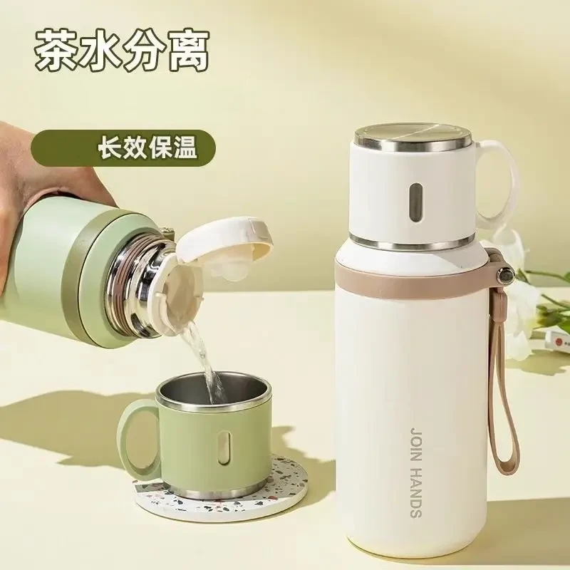 新款秋冬不锈钢保温杯简约茶杯保冷杯女士高颜值学生上学便携水杯