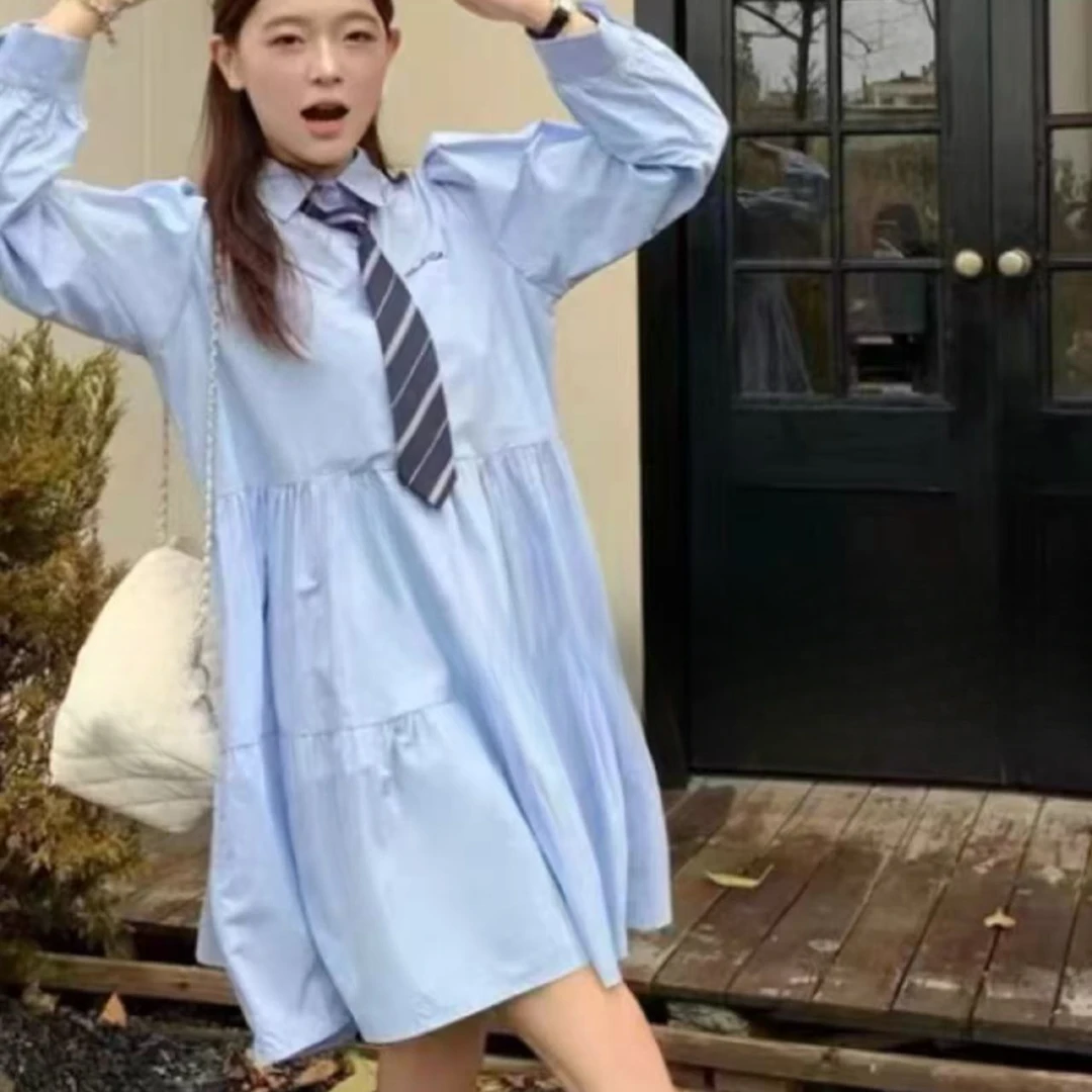 婷婷家清新甜美减龄学院风连衣裙女新款宽松裙子