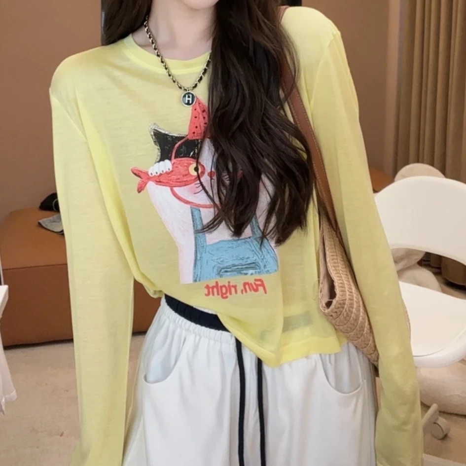 夏季莱赛尔天丝雪花棉防晒衣洋气宽松圆领长袖欧版空调罩衣8967