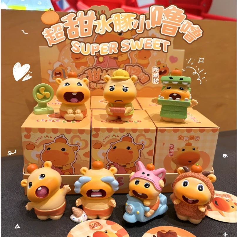 小噜噜超甜水豚手办摆件创意可爱盲盒潮玩公仔治愈陪伴电脑桌摆件