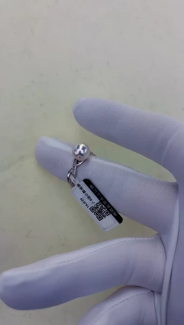 银S925镶嵌饰品海水珍珠设计款戒指