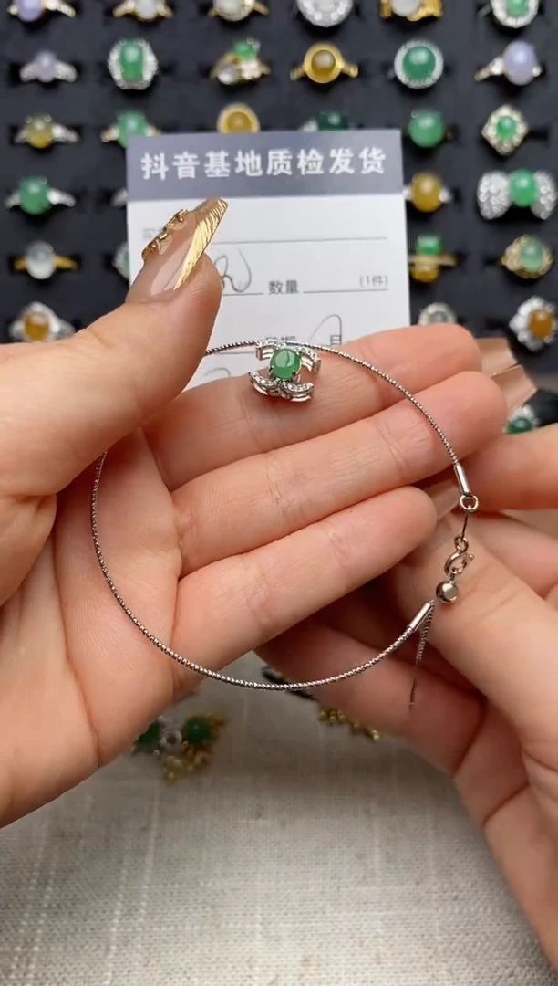 银S925镶嵌戒指翡翠燕*曦.