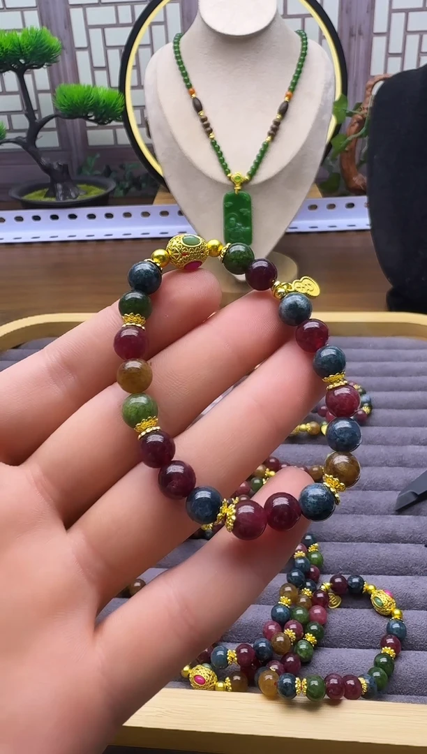 14K金镶嵌手链碧玺L41