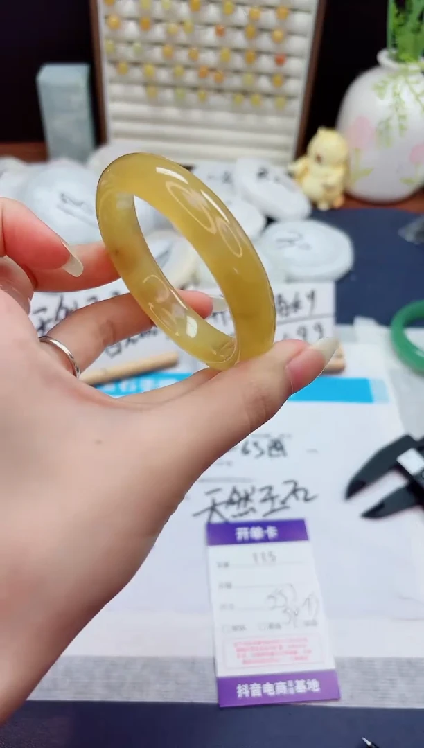 石英质玉手镯未镶嵌115-财气镯-圈口55