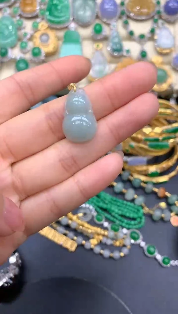 【闪购商品】翡翠颈饰18K金镶嵌28-中国好珍宝