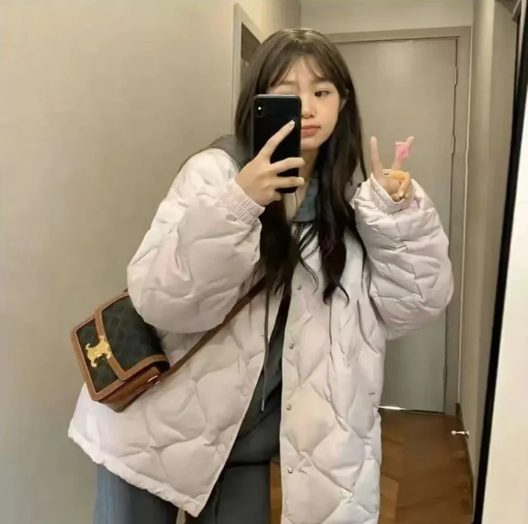 2025季新款菱格棉衣棉服女宽松小个子棉袄韩版超好看学生夹棉外套