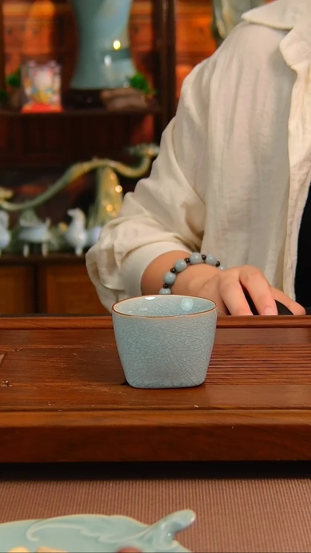 瓷片素*原矿汝瓷福利单杯，全品