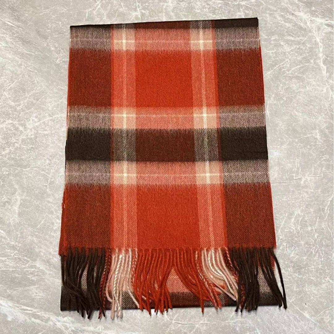 （57号红格）窄款羊毛35*180围巾