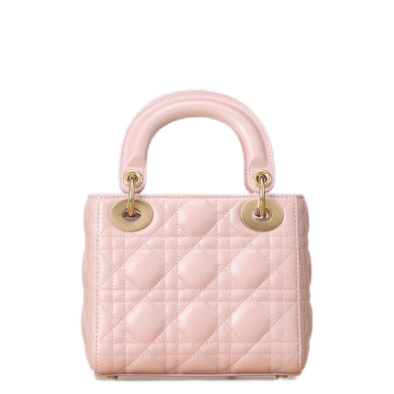 【丽姐】轻奢豪华时尚潮流女士黑色/白色/粉色三格戴妃单肩斜挎包