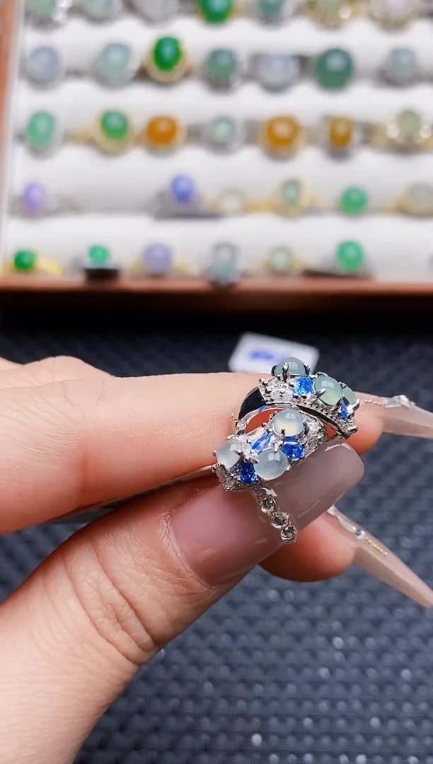 银S925镶嵌戒指翡翠1682