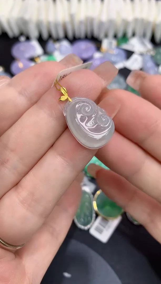 吊坠(不含链)18K金镶嵌翡翠11111111111111