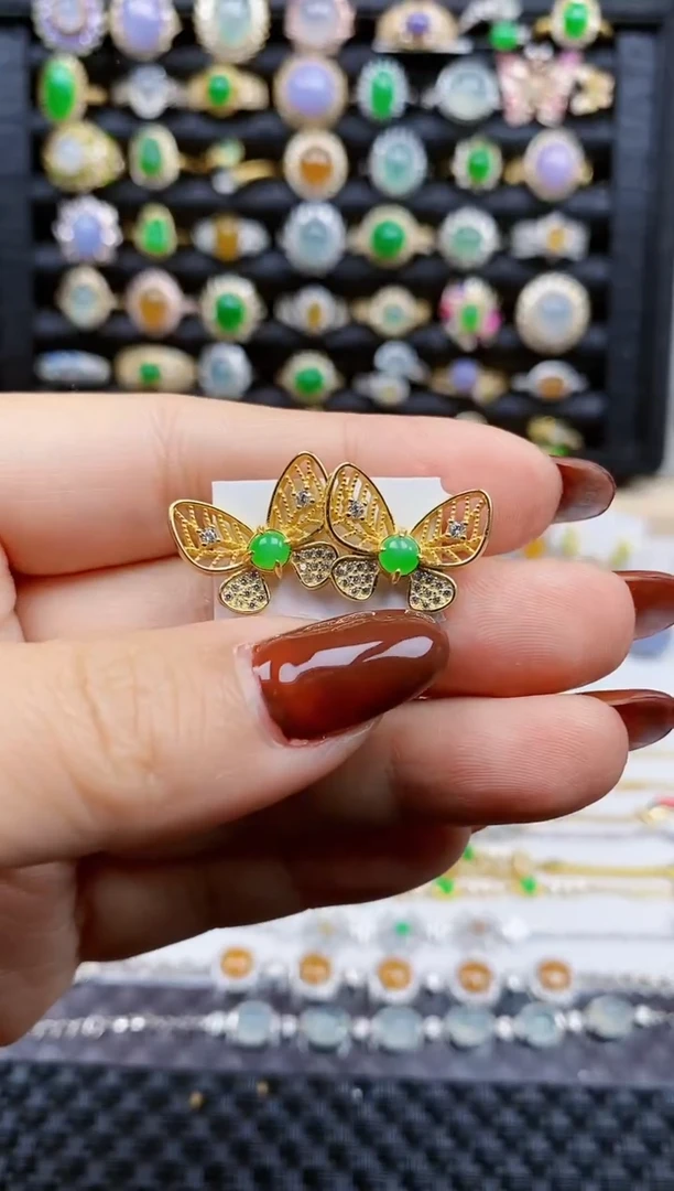 银S925镶嵌戒指翡翠147