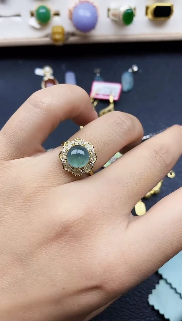 【闪购商品】翡翠戒指银S925镶嵌1111