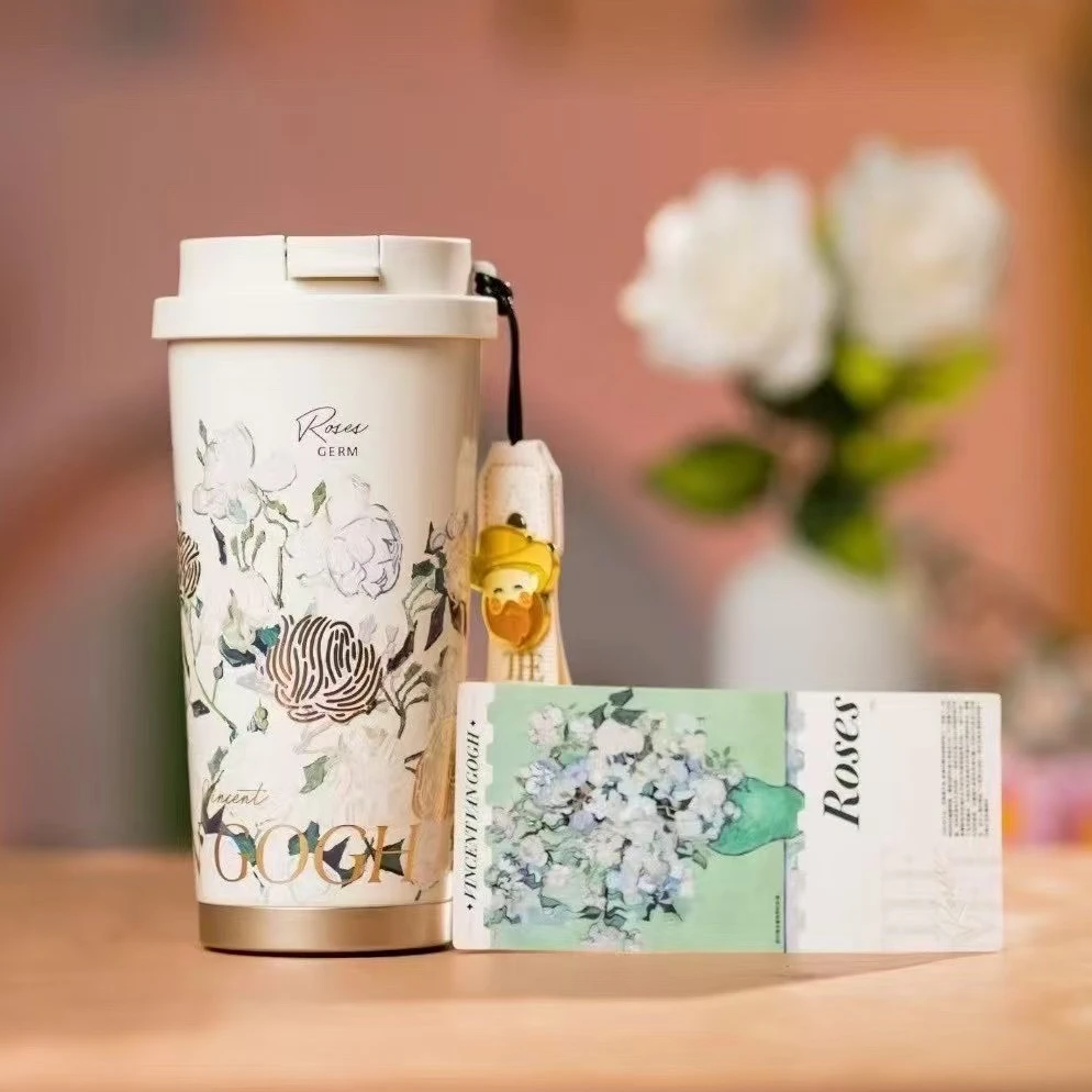 大妮专属格沵梵高白玫瑰500ml保温杯