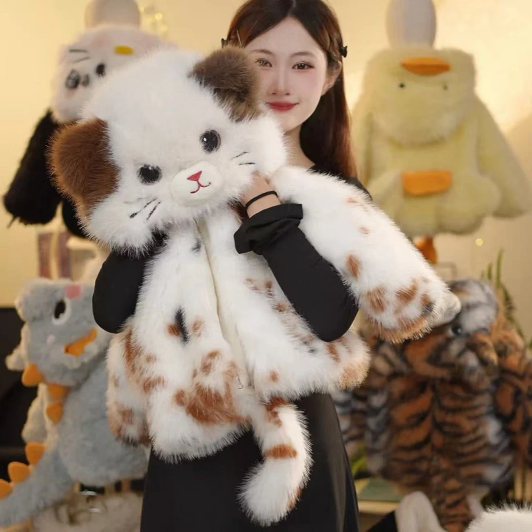 （萌宠小老虎）女童冬装加绒外套2025新款洋气儿童冬季加厚毛毛衣