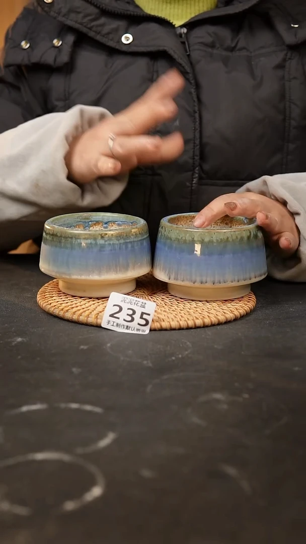 【闪购商品】瓷片235泥泥手工花盆