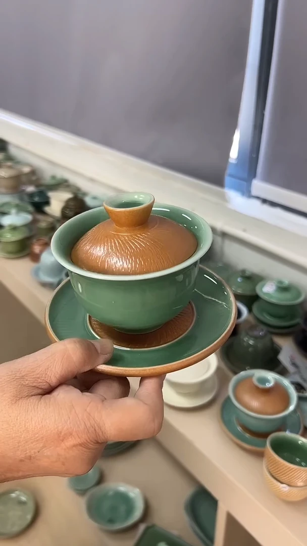 龙泉云间青瓷小米茶器