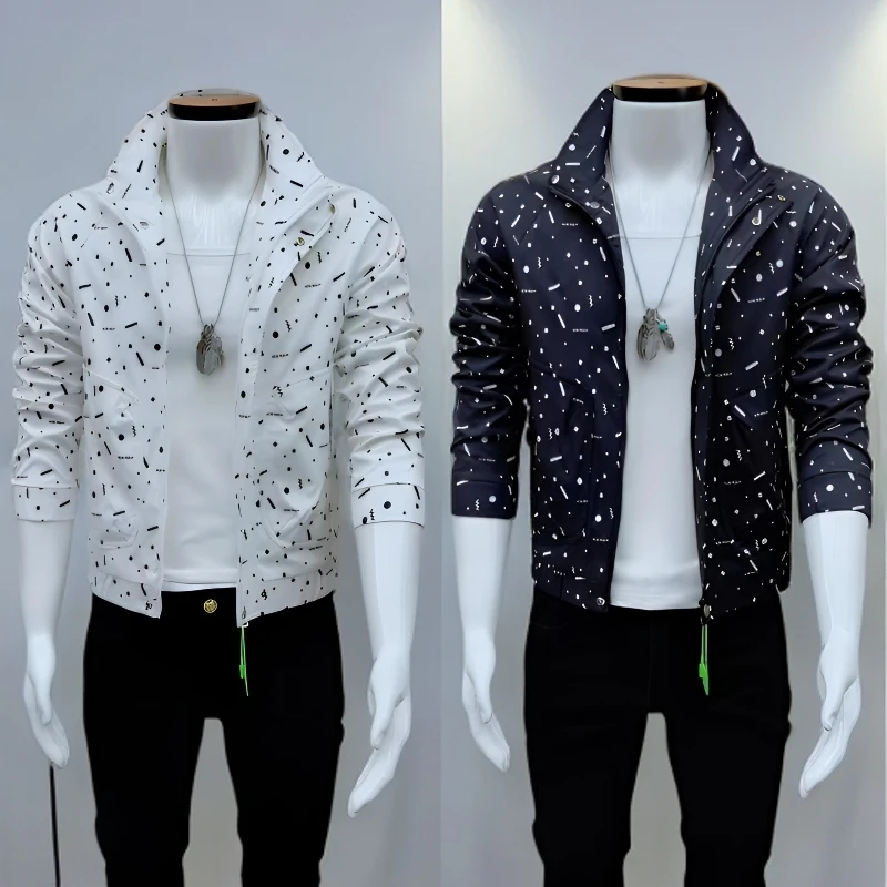 时尚潮流修身夹克男士外套休闲百搭帅气春秋褂子