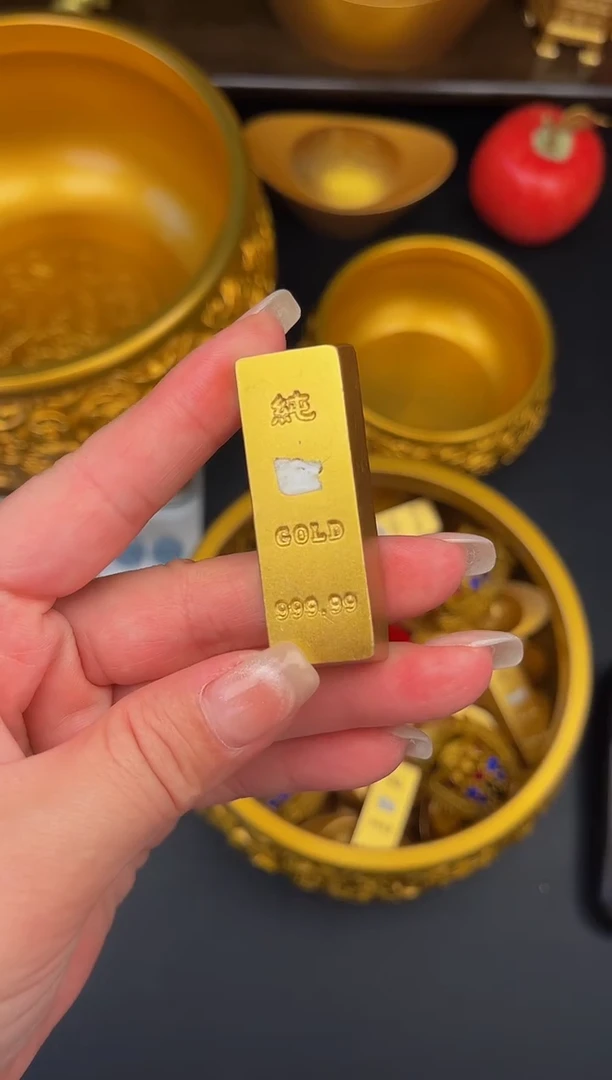 金属实心仿真金条（5.3cm）