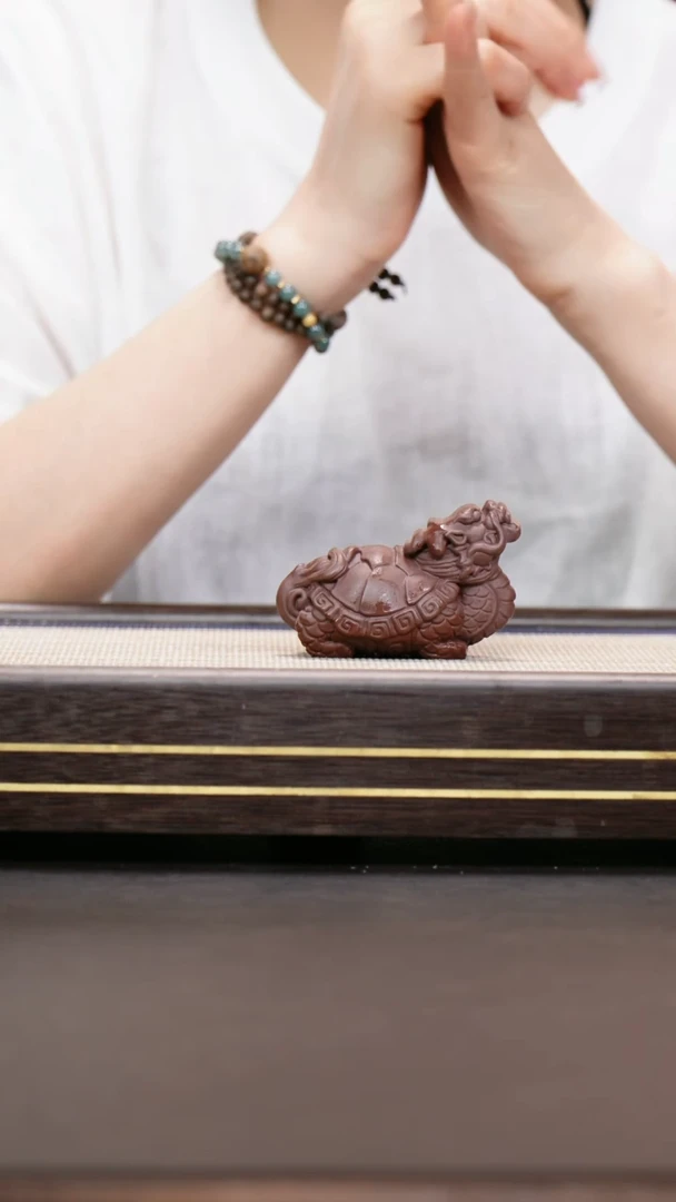 茶壶紫砂紫泥  龙龟茶宠