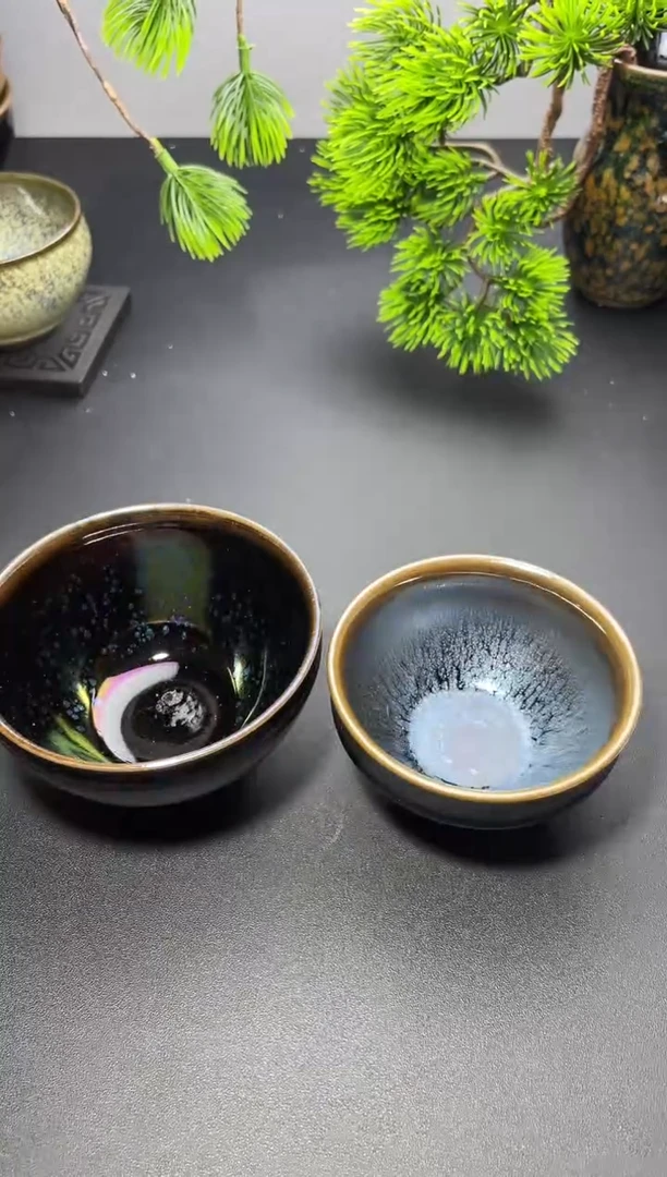 茶盏134 2只  叶紫建盏