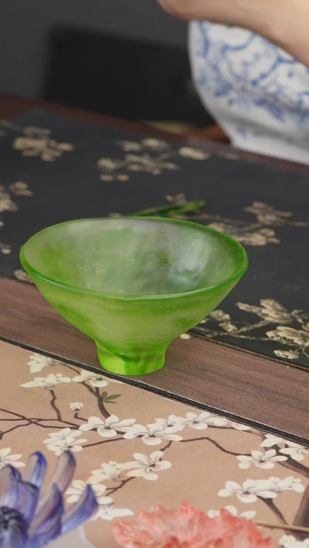 手工艺品琉璃绿色建盏