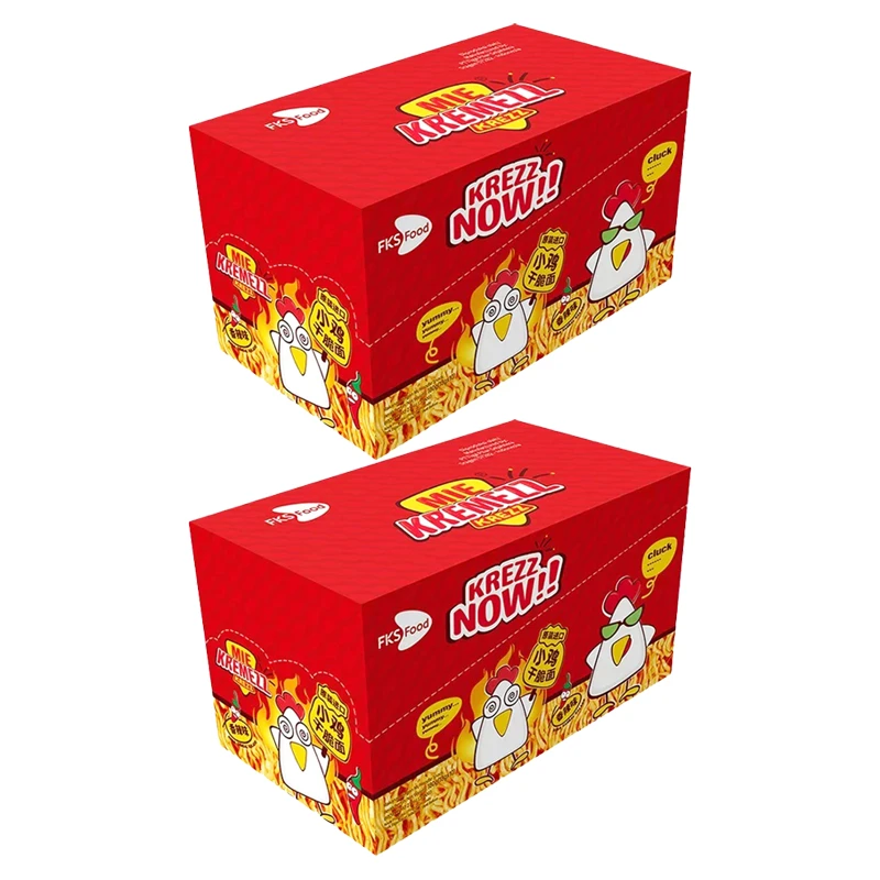 印度尼西亚进口MIE KREMEZZ香辣味小鸡干脆面180g*2盒